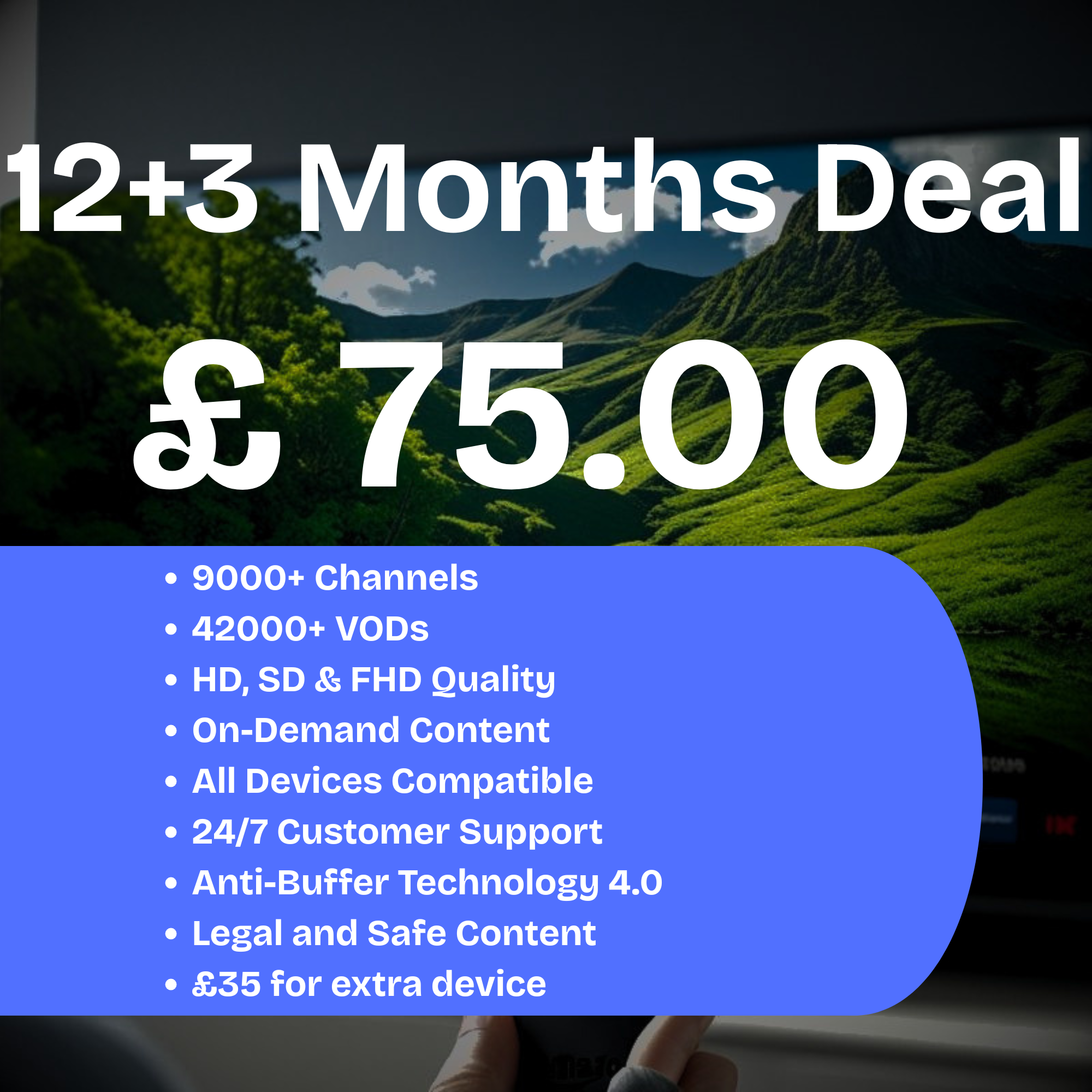 12+3 Months IPTV Deal